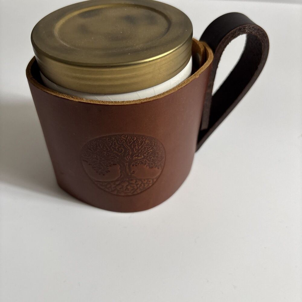 Portland Leather Goods Mason Jar Holder Tree of Life Fathers Day Coozie